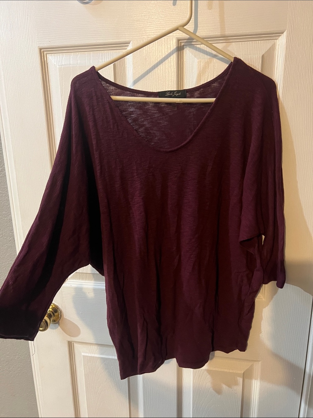 Lightweight Dolman Sleeve Top - Deep Plum